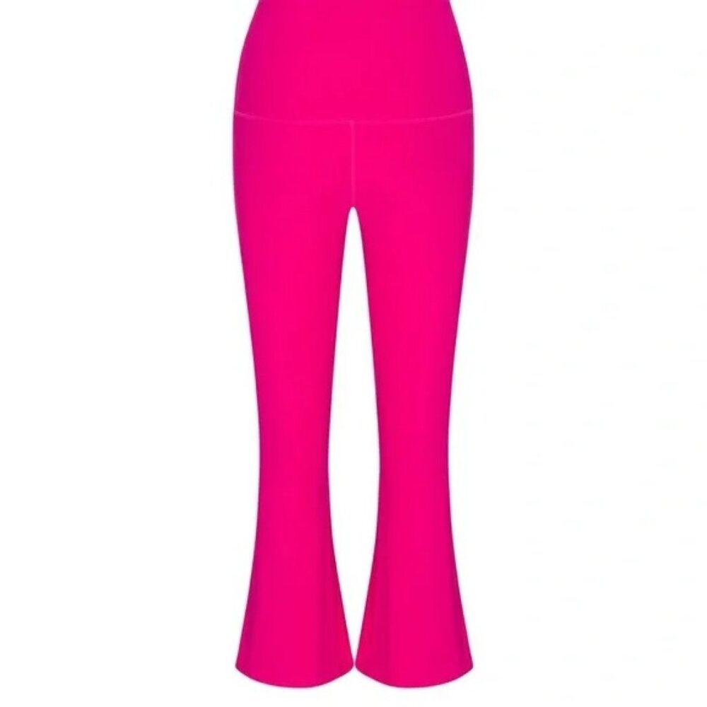 Emma Lou Elle Glow Band Leggings Flare Leg Bright Pink, Size M